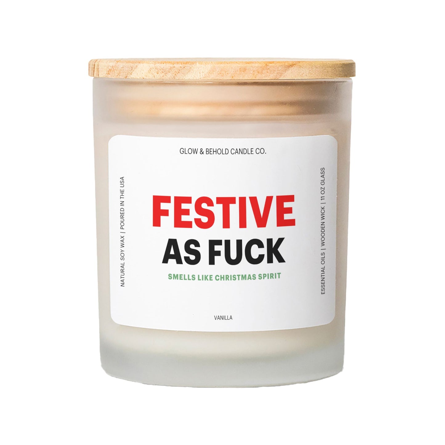 Festive as Fuck Glass Candle