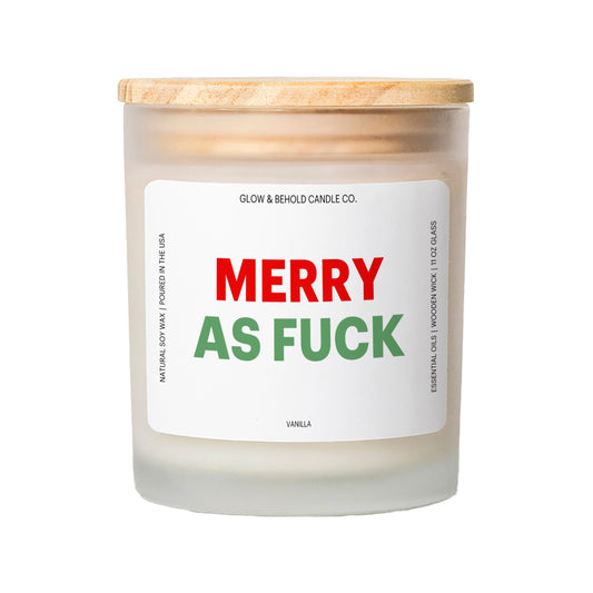 Merry As Fuck Glass Candle