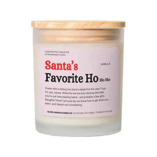 Santa's Favorite Ho Ho Ho Glass Candle