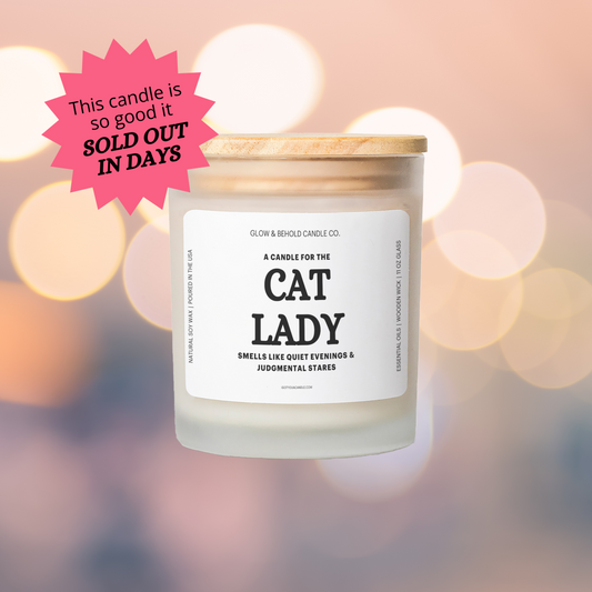 A Candle For The Cat Lady Glass Candle