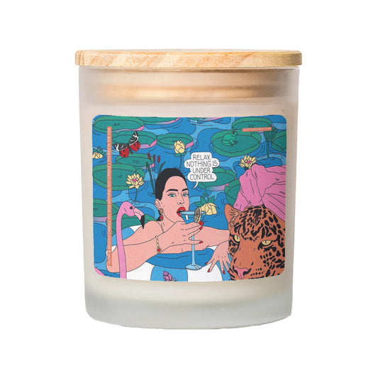 Relax, Nothing Is Under Control Glass Candle